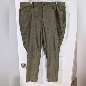 NWT NYDJ Moss Green Suede Ami Skinny Pants in Size 20W